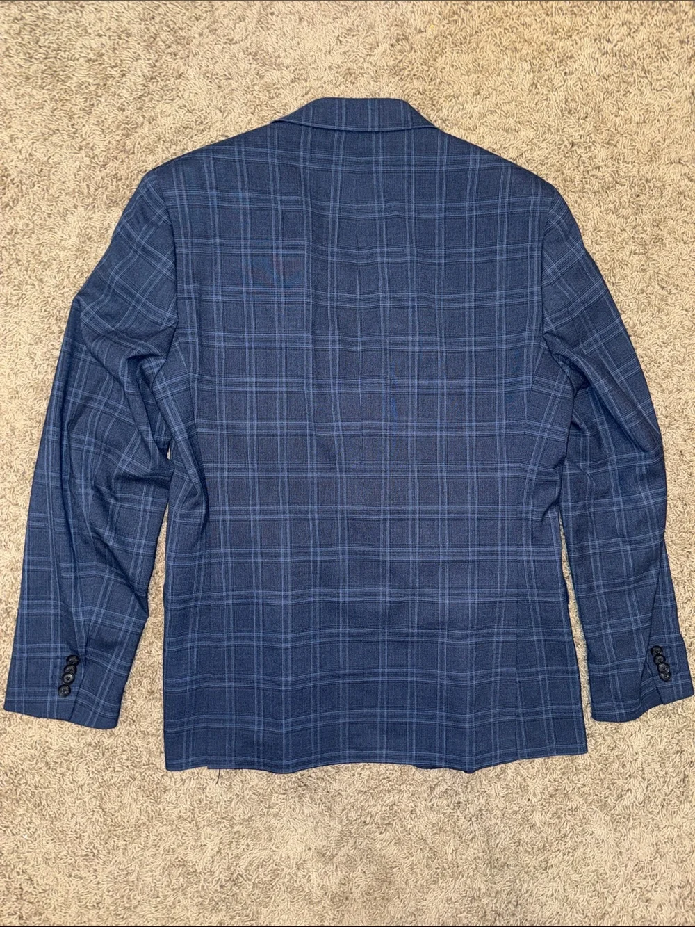 Alfani Navy Windowpane Sport Coat Blazer